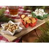 Set aperitivo a tema natalizio con tagliere in legno e 3 ciotole in ceramica colorata