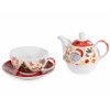 Set tazza e teiera in porcellana con stampe natalizie 16 x 10,5 x 13,5cm Set tazza e teiera in porcellana con stampe natalizie 16 x 10,5 x 13,5cm