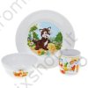 Набор детской посуды (тарелка 200 мм, салатник 360 мл, кружка 210 мл) Колобок  (с пазлами)