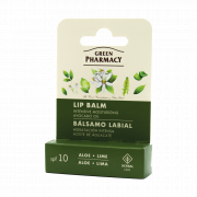 Balsamo labbra idratante Green Pharmacy con aloe vera e lime (3,6 g)