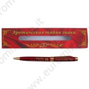 Penna in confezione regalo "Oroscopo erotico" Pesci 13 cm, metallo