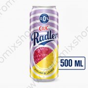 Birra "Radler Ciuc" al gusto di limone e lampone 0% alc. (0,5 l)