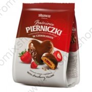 Пряники "Pierniczki" с клубничным вареньем в шок глазури (150г)