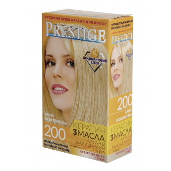 Crema-tinta resistente per capelli 200 "Vip's Prestige", schiarisce di 4-5 tonalità