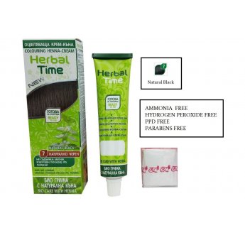 Crema-Henne colorante N°7 nero naturale "Herbal Time" (75 ml)