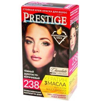 Crema-tinta resistente per capelli 238 Scuro marrone dorato "Vip's Prestige"