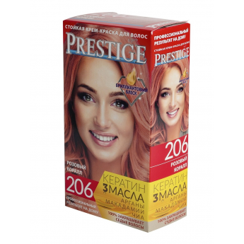 Crema-tinta resistente per capelli 206 Corallo rosa "Vip's Prestige"