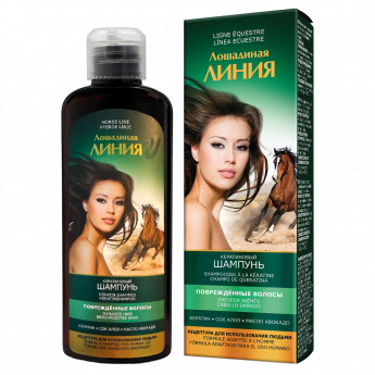 Shampoo alla cheratina per capelli danneggiati "Horse Line" 200 ml