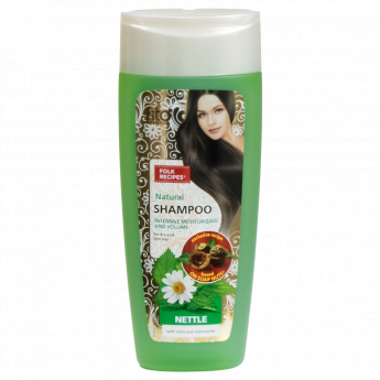 Shampoo "Folk Recipes" per capelli secchi e sottili Ortica con menta e camomilla (270ml)