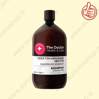 Shampoo The Doctor Health&Care Cheratina+Arginina+Biotina Maximale Energie, 946 ml
