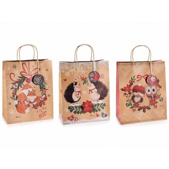 Sacchetto/busta grande in carta kraft con tag 26,5 x 13,5 x 32,5cm