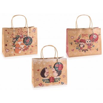 Sacchetto/busta grande in carta kraft con tag 22,5 x 10 x 18cm