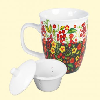 Set da tè "Khokhloma", 4 tazze da 400 ml + 2 colini
