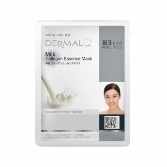 Maschera viso in tessuto DERMAL con collagene e proteine del latte, 23 g Maschera viso in tessuto DERMAL con collagene e proteine del latte, 23 g