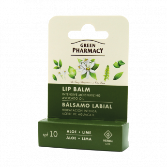 Balsamo labbra idratante Green Pharmacy con aloe vera e lime (3,6 g)