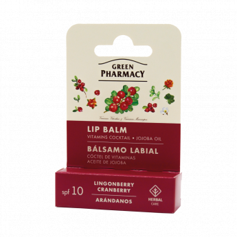 Balsamo labbra Green Pharmacy con mirtillo rosso e mirtillo rosso, 3,6 g