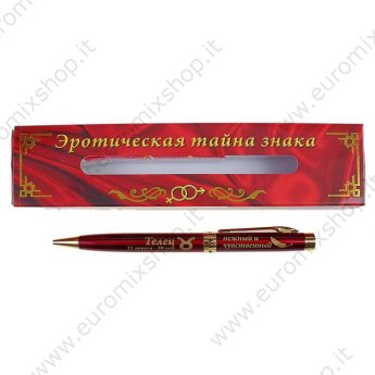 Ручка в подарочной упаковке  "Эротический гороскоп"- Телец 13 см. металл