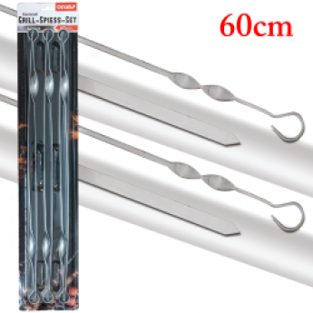 Spiedini larghi, 20 mm, 6 pezzi. (60 cm), acciaio inox 2 mm