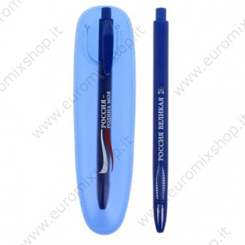 Ручка пластиковая в синем футляре "Россия"