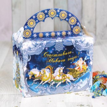 Scatola "Babbo Natale in slitta" 21x12x16cm