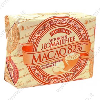 Масло сливочное "Rokiskio" 82%, несолёное (200г)