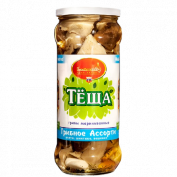 Funghi marinati "Suocera" assortiti con aglio 580ml