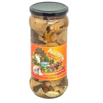 Funghi assortiti marinati "Raccolta giusta"  in salamoia all'aglio (530g)