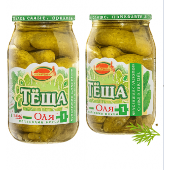 Cetrioli "Suocera Olya" con aneto (880 ml)