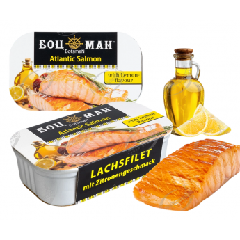 Filetto di salmone "Botsman" in olio aromatizzato al limone 120 g