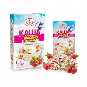 Porridge di avena "Kozub" con lamponi (5x40g) Porridge di avena "Kozub" con lamponi (5x40g)