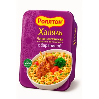 Noodles "Rollton" Halal Laghman con sapore di agnello (90 g)