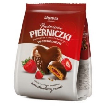 Пряники "Pierniczki" с клубничным вареньем в шок глазури (150г)