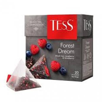 Tè nero "Tess" al gusto di lampone e mirtillo, (20x1,8g)
