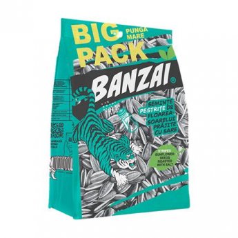 Semi di girasole "Banzai" striati, tostati (165 g) Semi di girasole "Banzai" striati, tostati (165 g)