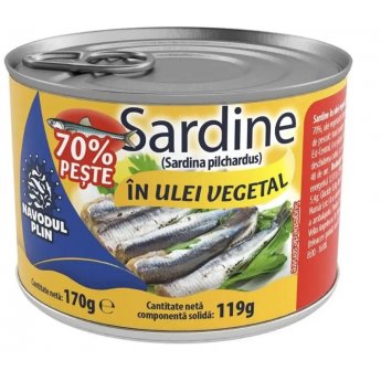 Sardine "Navodul Plin" con olio di girasole (170g)