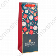 Пакет под бутылку "Счастья в Новом году", 13 × 36 × 10 см