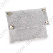 Sacchetto stoffa grigio con borchie metallo e chiusura velcro