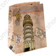 Sacchetto regalo 3D, "Torre di Pisa", plastica, 18*23*10  cm