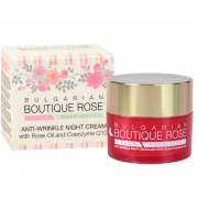 Crema notte antirughe con olio di rosa e coenzima Q10 "BULGARIAN BOUTIQUE ROSE" 45 ml