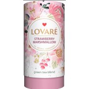 Tè "Lovare" foglia verde, marshmallow alla fragola, petali di fiori e aroma di fragola (80g)