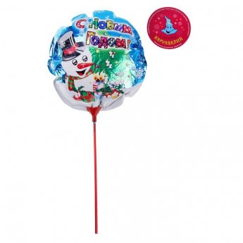 Palloncino di carta stagnola "Pupazzo di neve" 30 * 30 c con bastoncino. Per aria o gas elio Palloncino di carta stagnola "Pupazzo di neve" 30 * 30 c con bastoncino. Per aria o gas elio