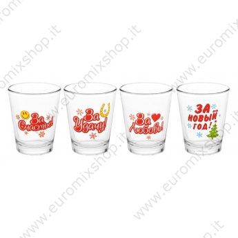 Set con bicchierini "Cocktail di augur", 4 bicchieri 11,2 x 7,7 cm