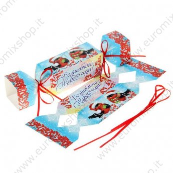 Складная коробка-конфета "Снегири", 23 х5 см.