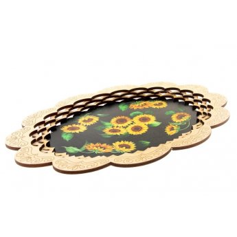 Vassoio "Girasoli" 39/25 cm. Vassoio "Girasoli" 39/25 cm.