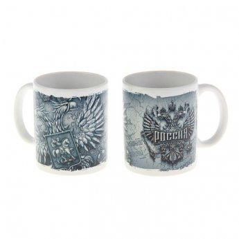 Tazza "Russia" stemma, fondo grigio Tazza "Russia" stemma, fondo grigio