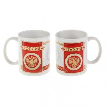 Tazza "Russia" stemma, fondo rosso Tazza "Russia" stemma, fondo rosso