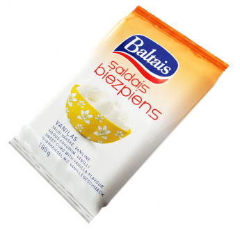 Formaggino di ricotta dolce "Baltais" alla vaniglia (180g) Formaggino di ricotta dolce "Baltais" alla vaniglia (180g)