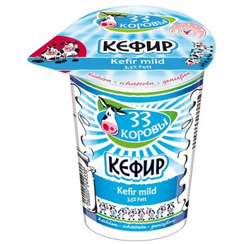 Latte fermentato "Kefir - 33 mucche" 3,5% (500g) Latte fermentato "Kefir - 33 mucche" 3,5% (500g)