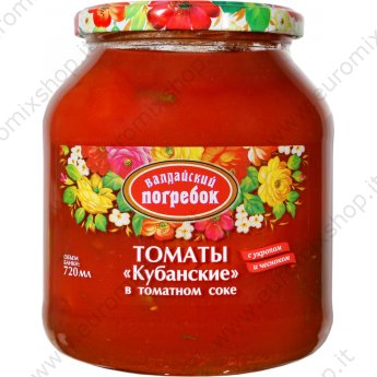 Pomodori "Kuban" nel loro succo con aneto e aglio (720 ml)