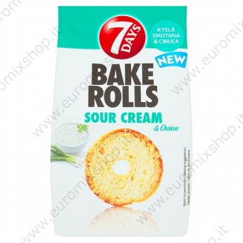Crostini "7 Days - Bake rolls" con panna acida e cipolla (80g)